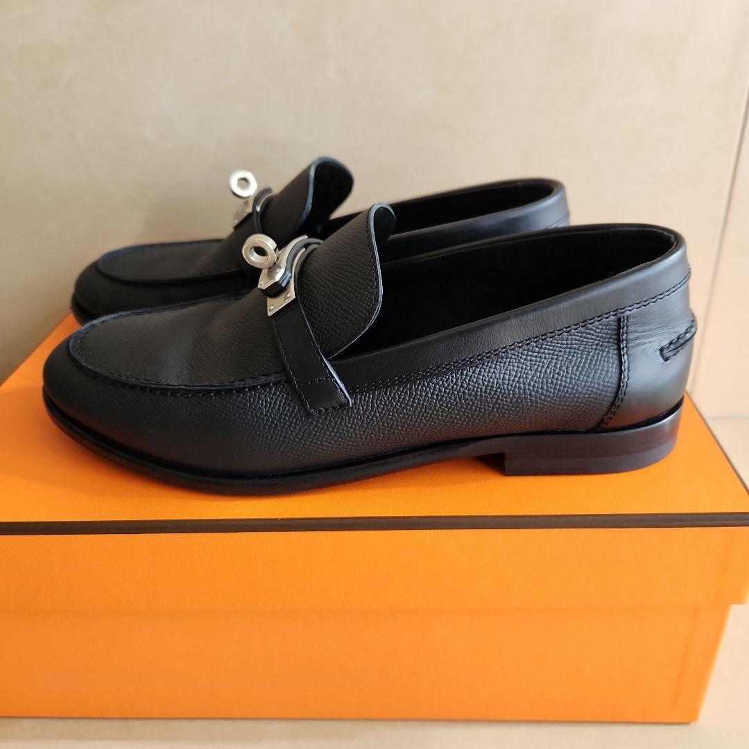 ★美品★HERMES モカシン《デスタン》36.5エプソン ノワール ブラック