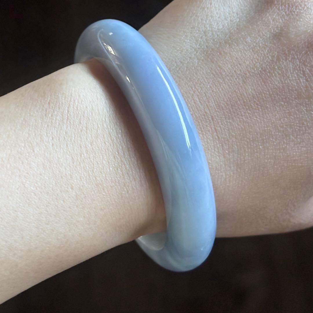 Alicia-shiva　ミャンマー産天然本翡翠A貨糯氷種紫色 バングル