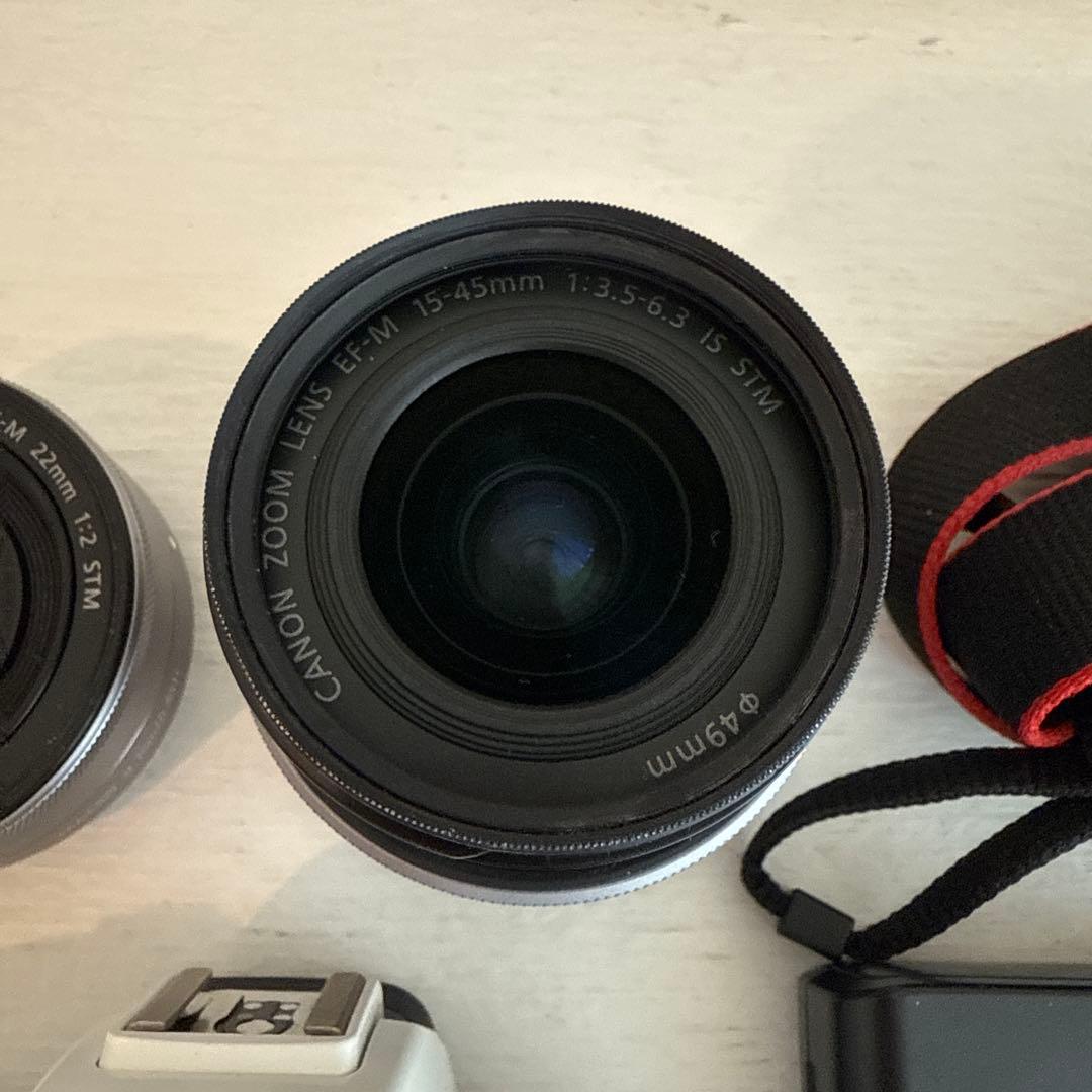 Canon ミラーレス一眼 EOSkissM レンズセット ホワイト