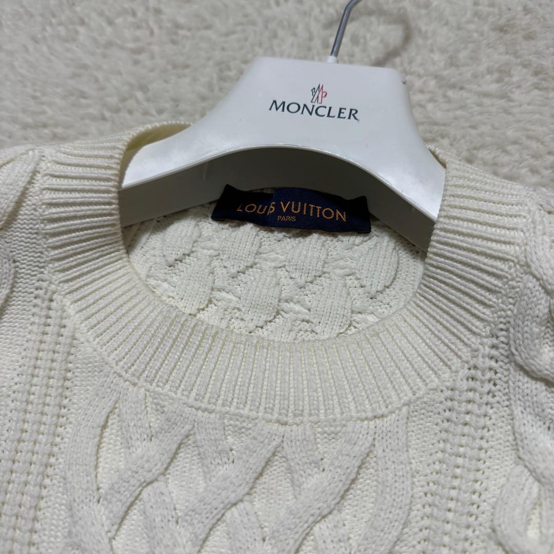 極美品！現行！ルイヴィトン ダミエ ケーブルニット セーター プルオーバー