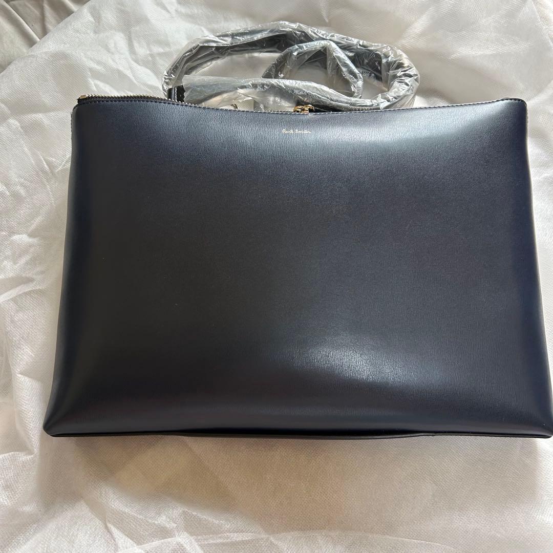 Paul Smith ネイビーレザービジネスバッグ