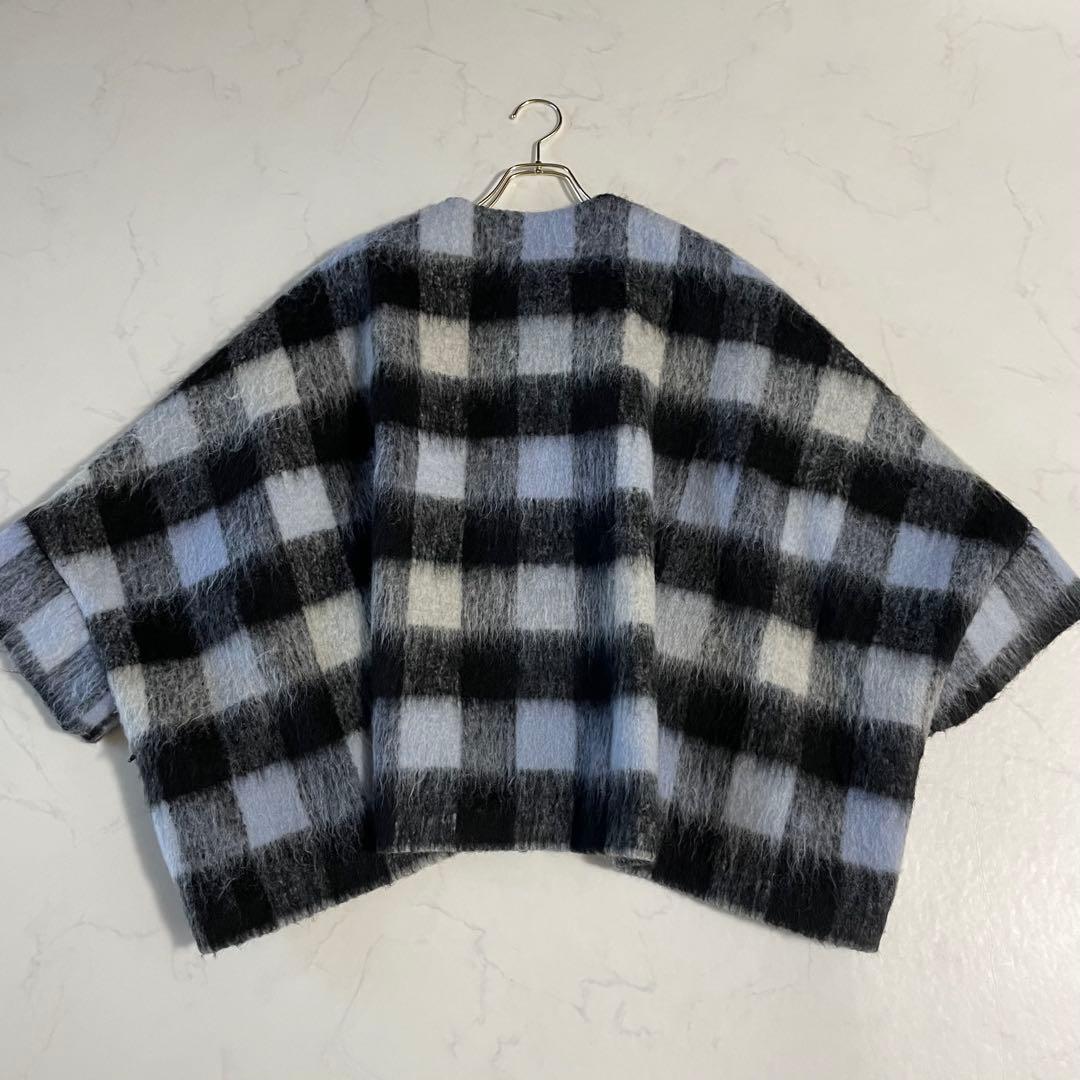 jines ジネス　チェック柄ポンチョコート