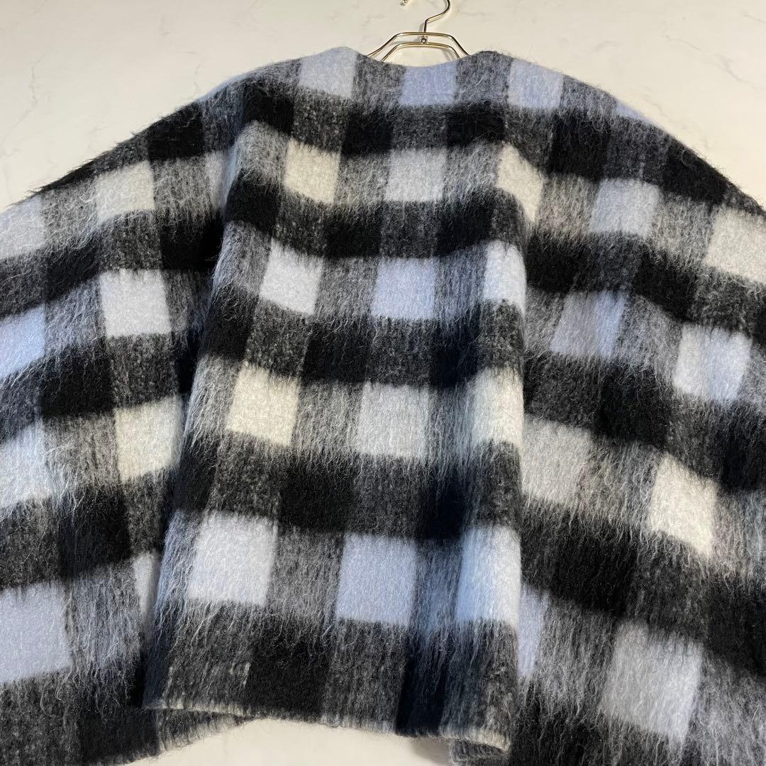 jines ジネス　チェック柄ポンチョコート