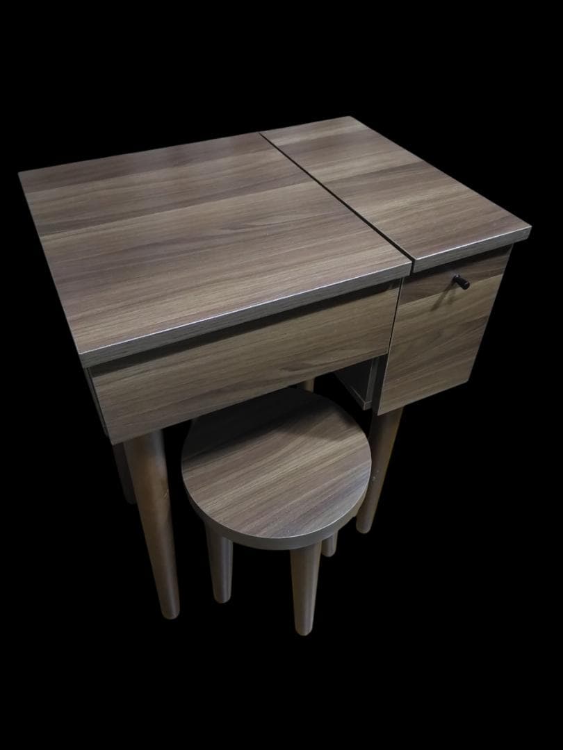 nico コンパクト木製ドレッサー スツール付き