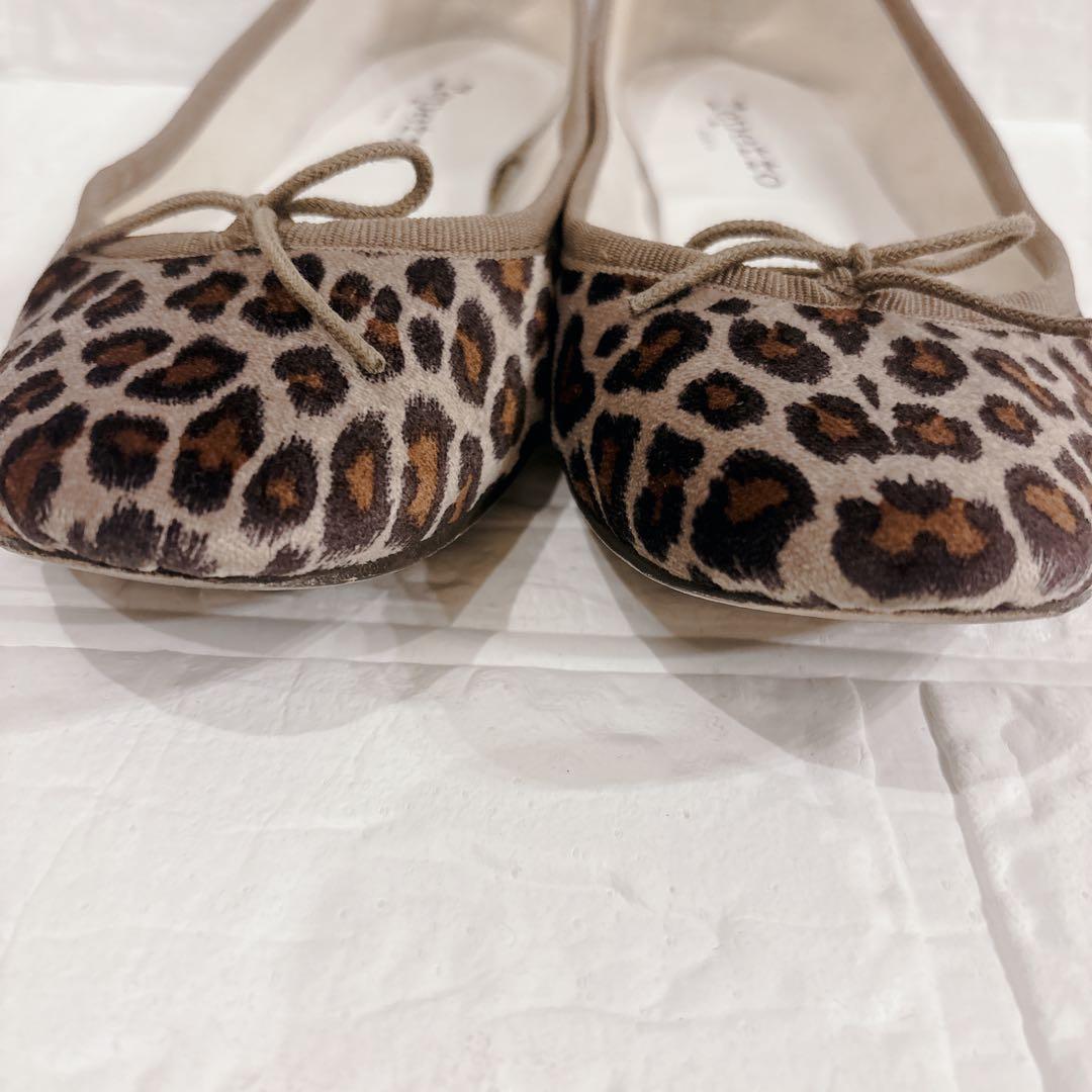 repetto レオパード柄 バレエシューズ ベルベット　　ベロア 37