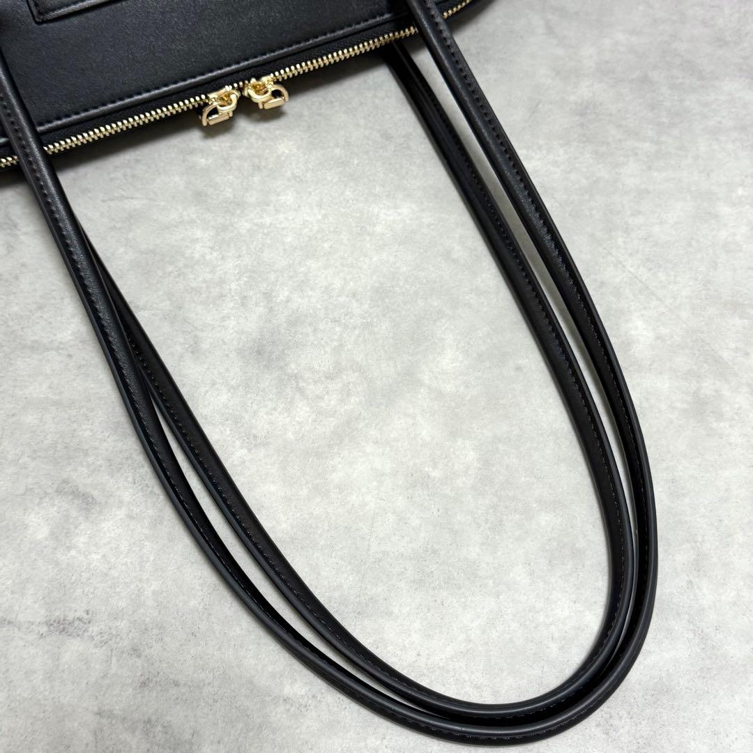 うっちー アドカラム 黒 ゴールド ロングハンドルボストンバッグ