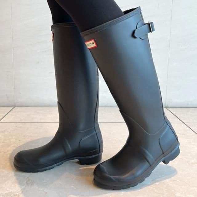 新品ハンターHUNTERレディースレインブーツ・ブラック　UK5-24cm