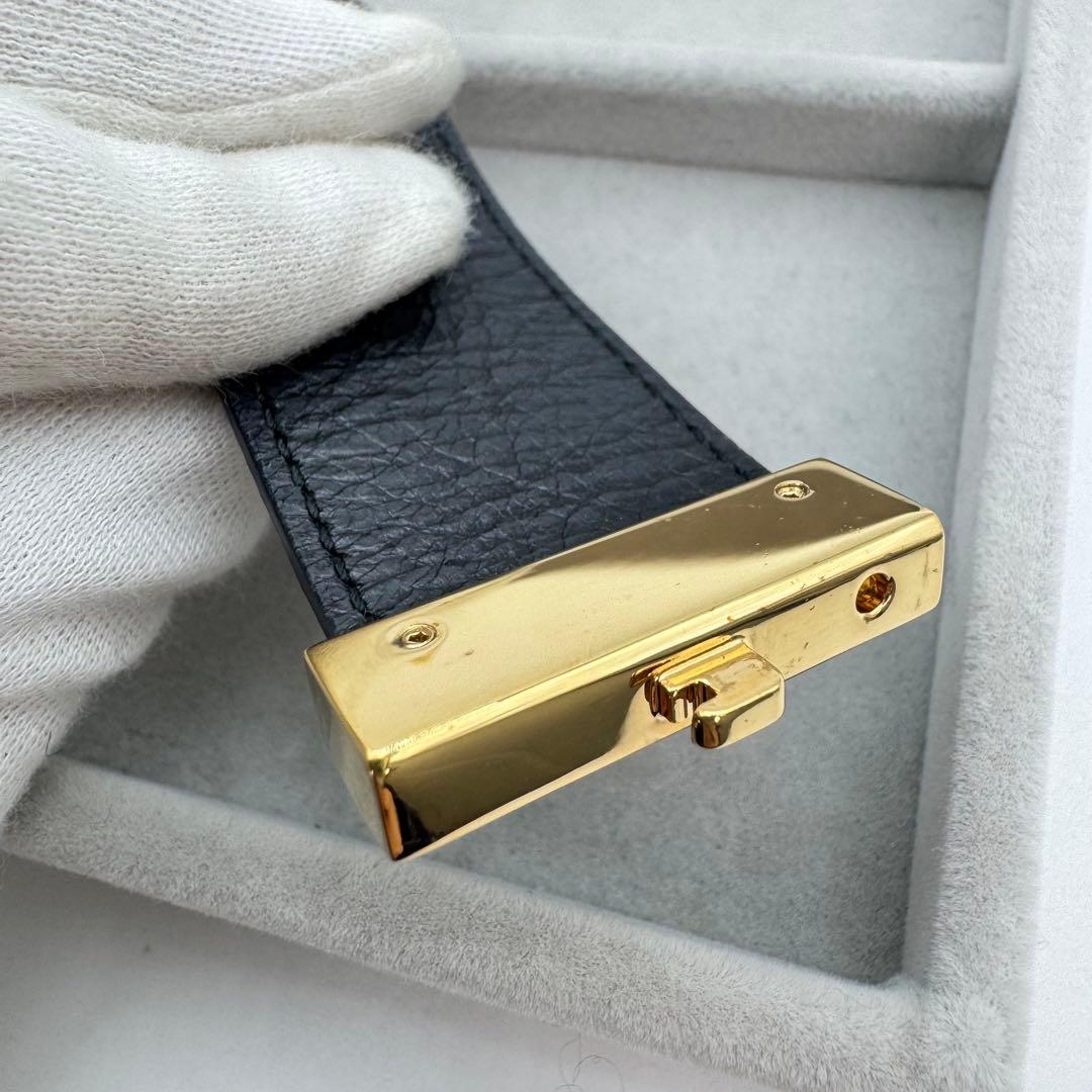 【箱付き】BALENCIAGA バングル　ブレスレット　ゴールド　ブラック　ロゴ