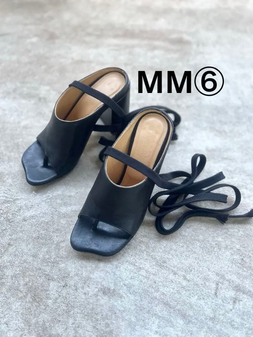 【美品】MM6 メゾンマルジェラ レザーレースアップサンダル　36サイズ