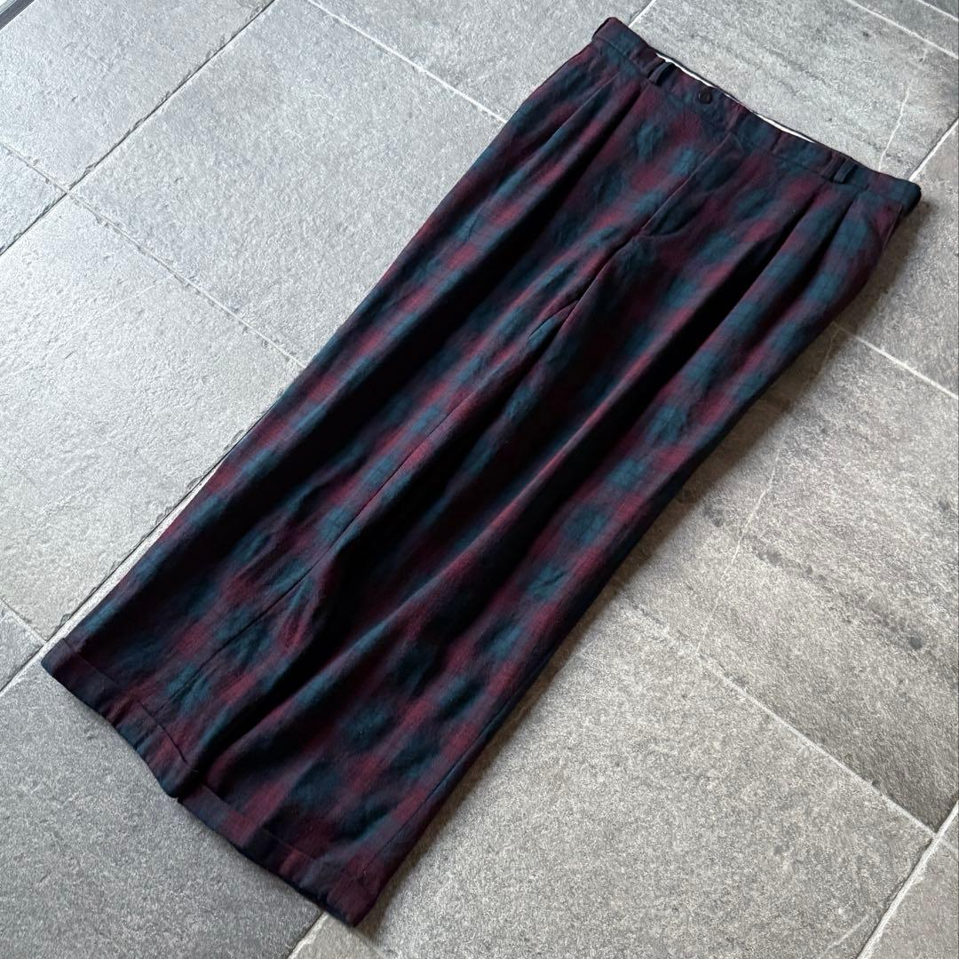 80s チェック ウールスラックス \