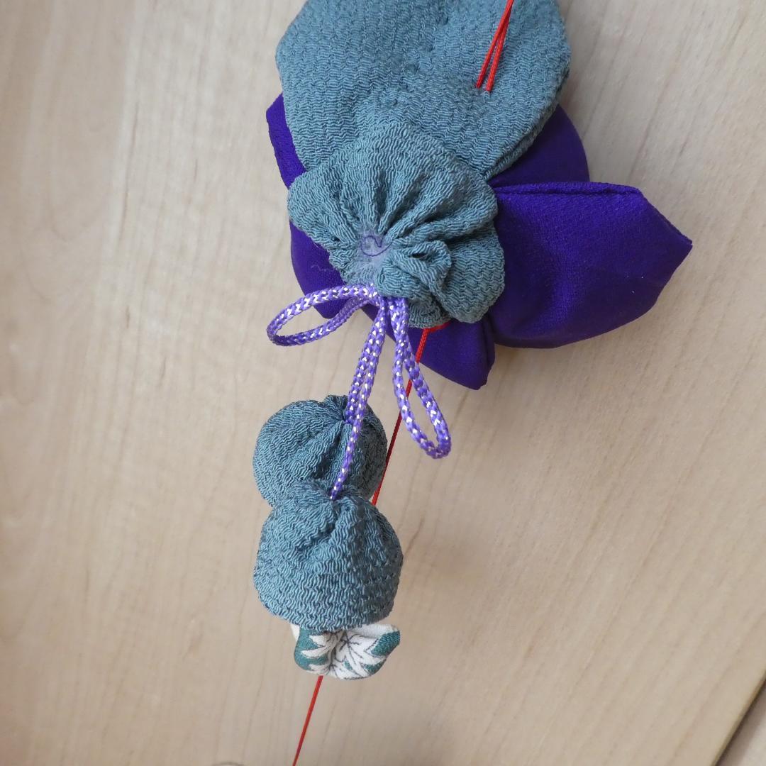 古布　正絹　吊るし雛　錦紗縮緬　アンティーク　疋田模様　さげもん　鬼しぼ