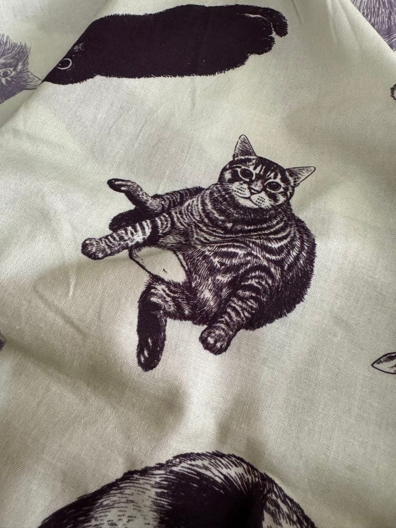 べんけ⭐︎mmts 猫柄 浴衣 薄い黄色　マミタス様