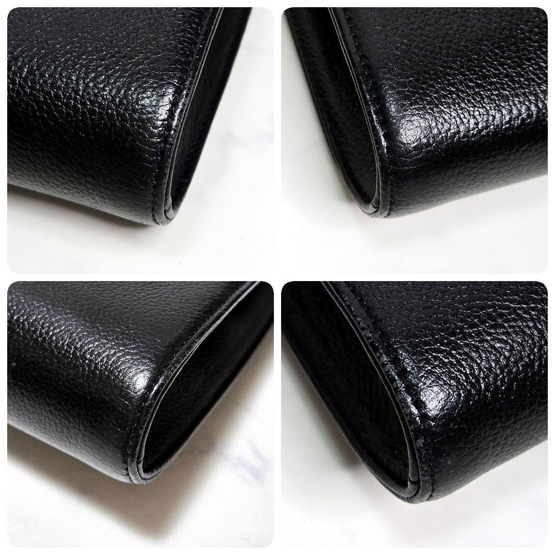 ✨美品✨イヴサンローラン YSL クラッチバッグ レザー 金具 三角プレート