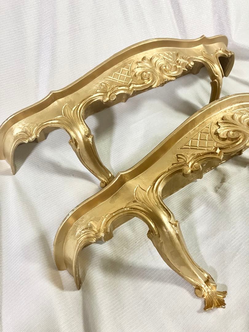 イタリア製　壁掛け コンソール 2個セット　棚　装飾　ゴールド　インテリア