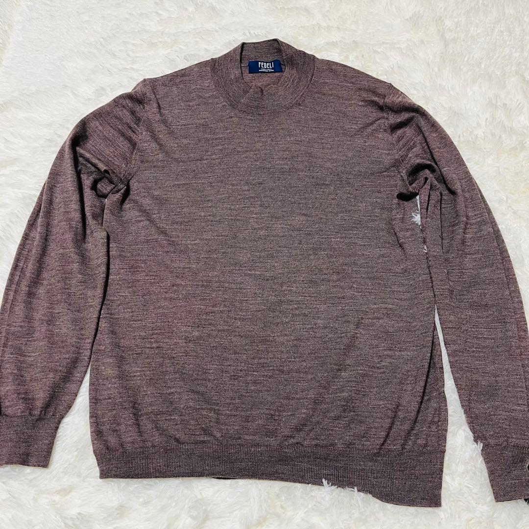美品　高級　FEDELI LANA 140 WOOL モックネックニット