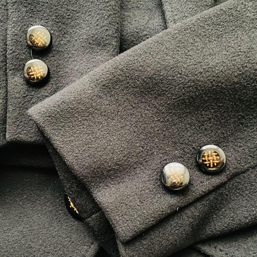 極美品 レリアン カシミヤ100％ ダブル ジャケット 大きいサイズ 日本製 黒