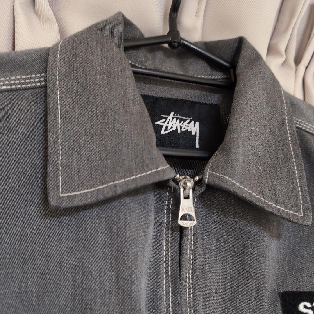 【美品】 ステューシー ディッキーズ コラボ ジャケット ロゴ グレー