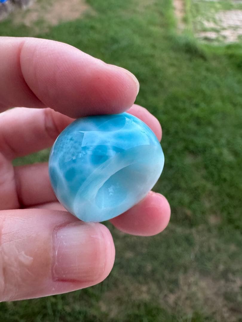 ラリマーくりぬきリング 約14号