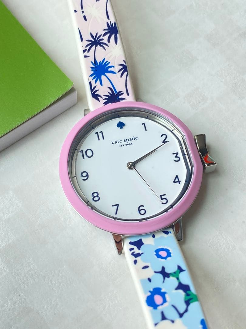 kate spade 花、パーム柄ラバーベルト 腕時計