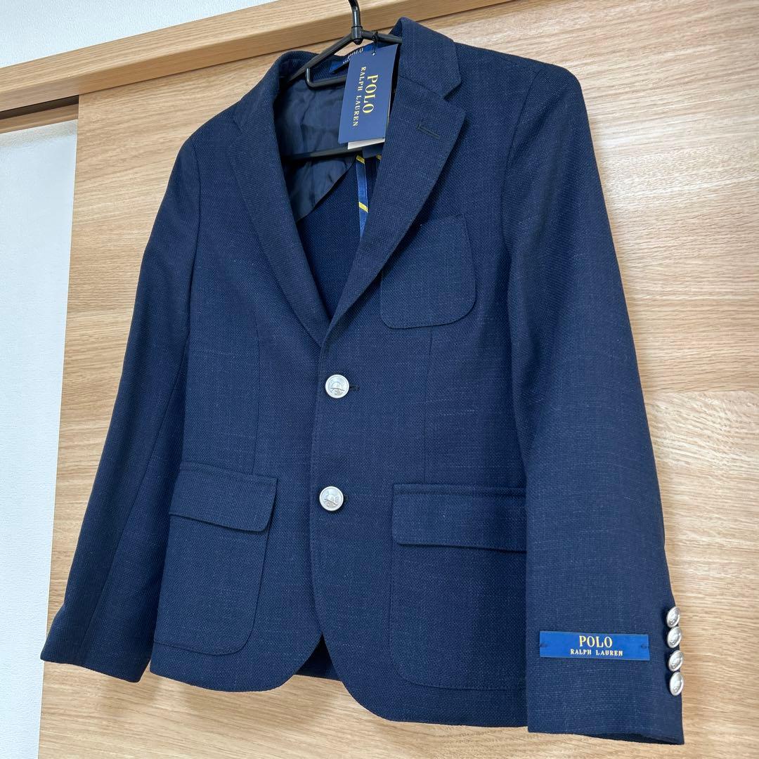 新品.未使用✨ラルフローレン　フォーマル　ブレザー　ロゴ　140 ネイビー