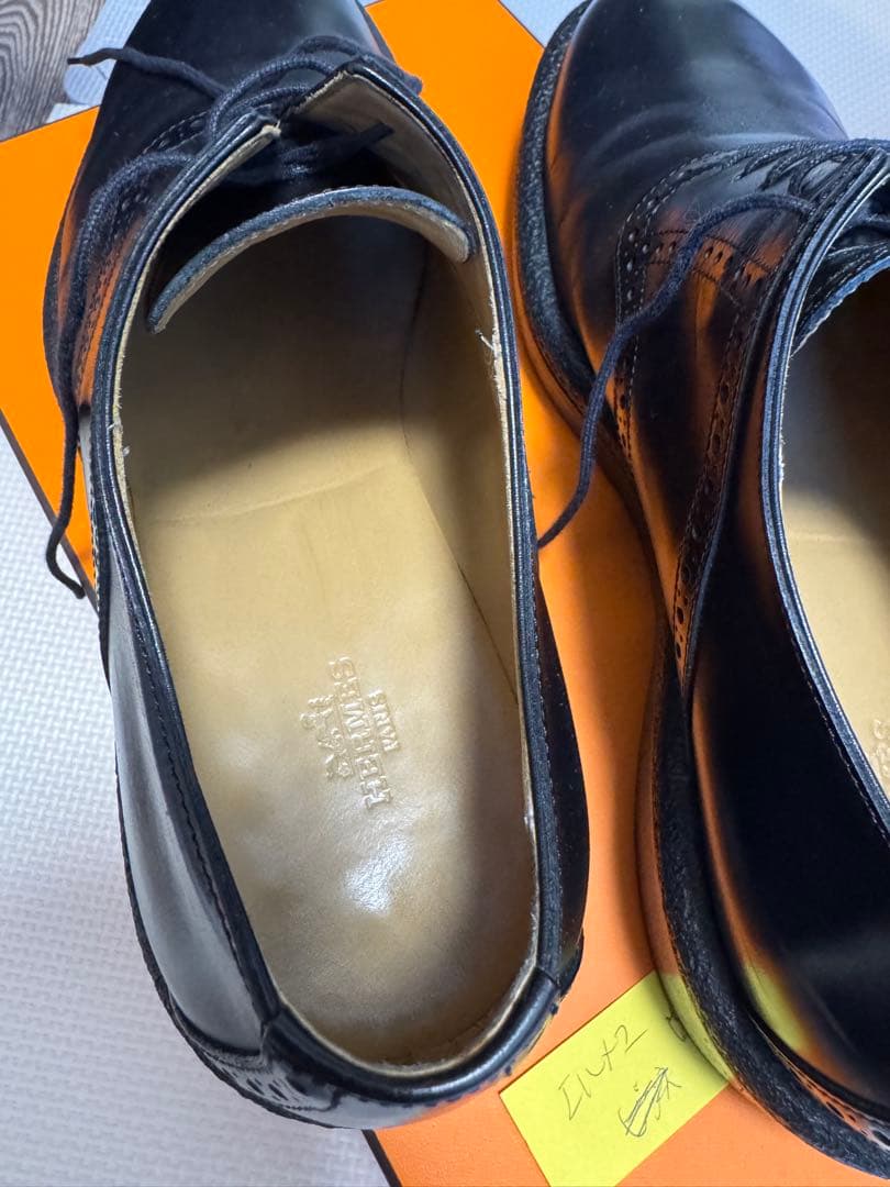 エルメス ブラックブローグレザー オックスフォード