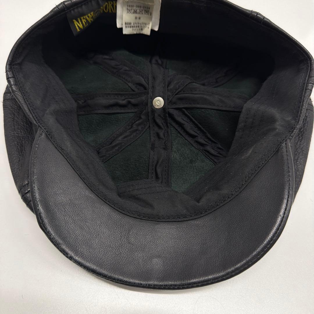 USA製のNEW YORK HATレザー（羊皮）:(レザーキャスケット)
