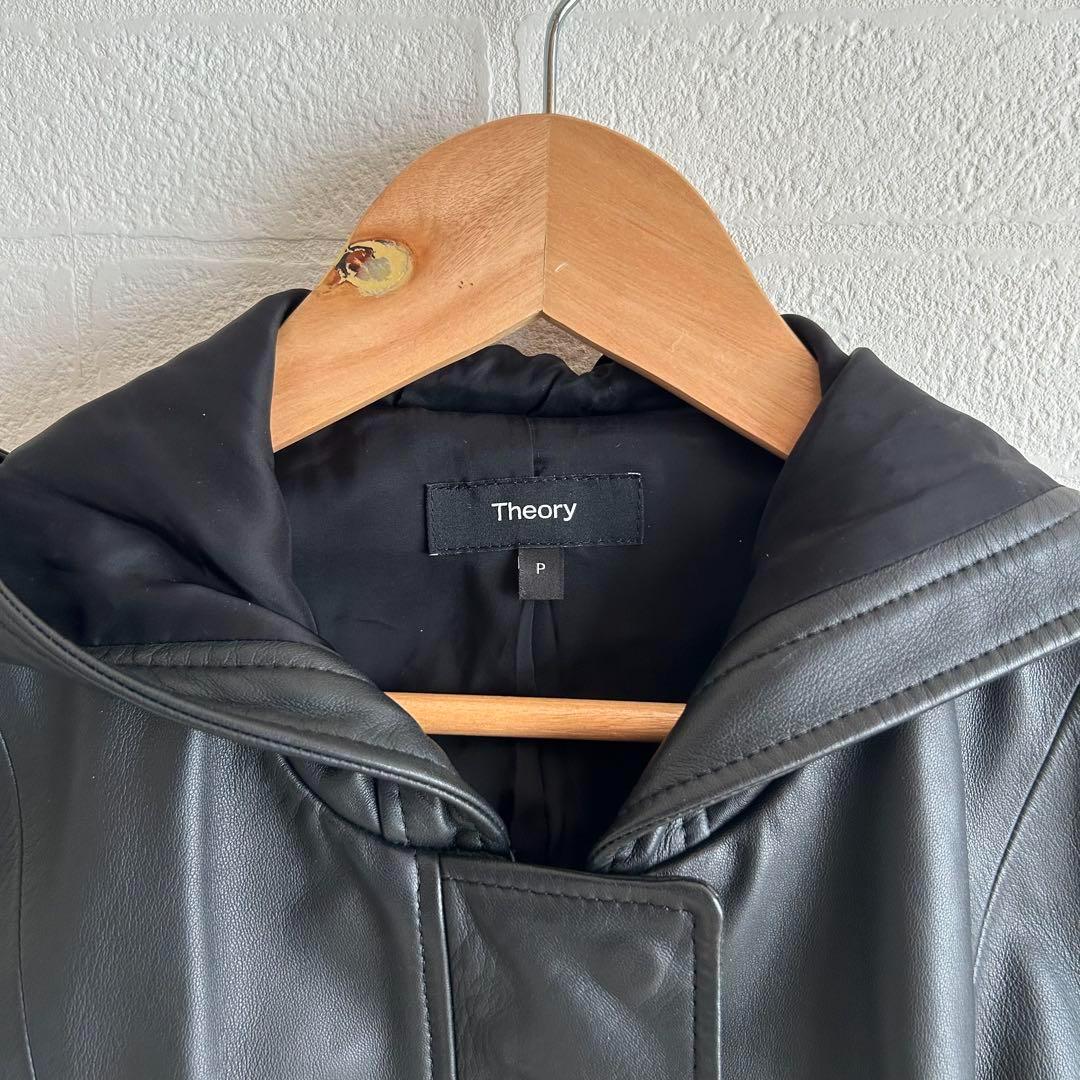Theory SOFT LEATHER ZIP UP JKT ブラック　P