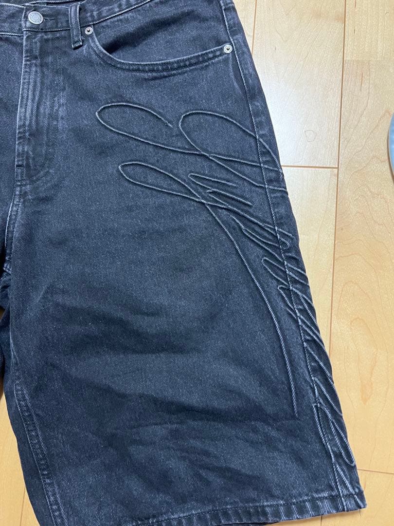 パンツ Supreme script baggy denim shorts 24ss