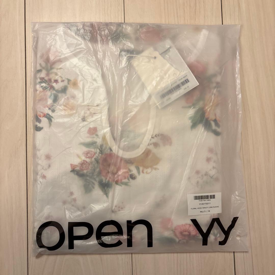 トップス OPEN YY FLORAL HOOK HENLEY LONG SLEEVE