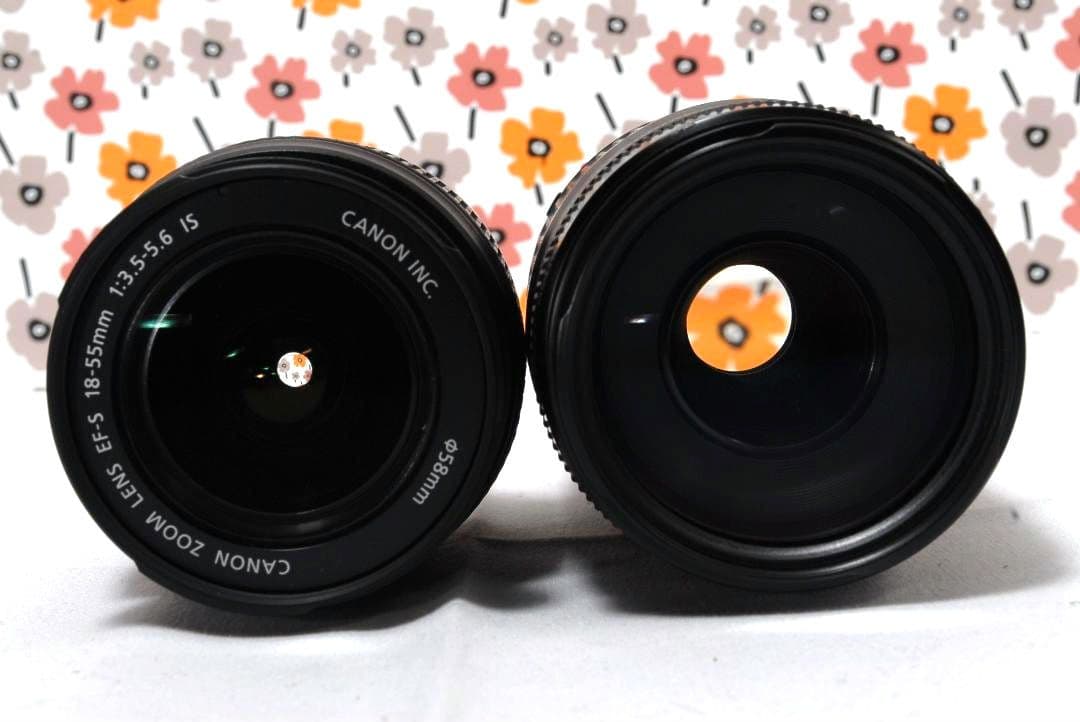 【返品保証】❤Canon Kiss X8i❤ダブルレンズ❤Wi-Fi画像転送❤