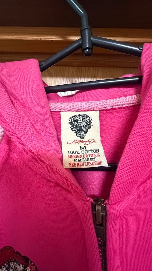 Ed Hardy ピンク パーカー M