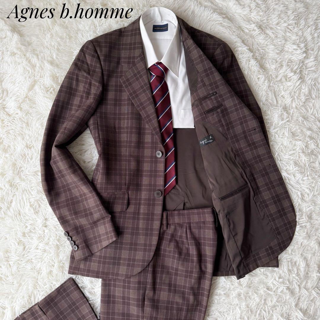 Agnes b.homme PARIS セットアップスーツ グレンチェック 46