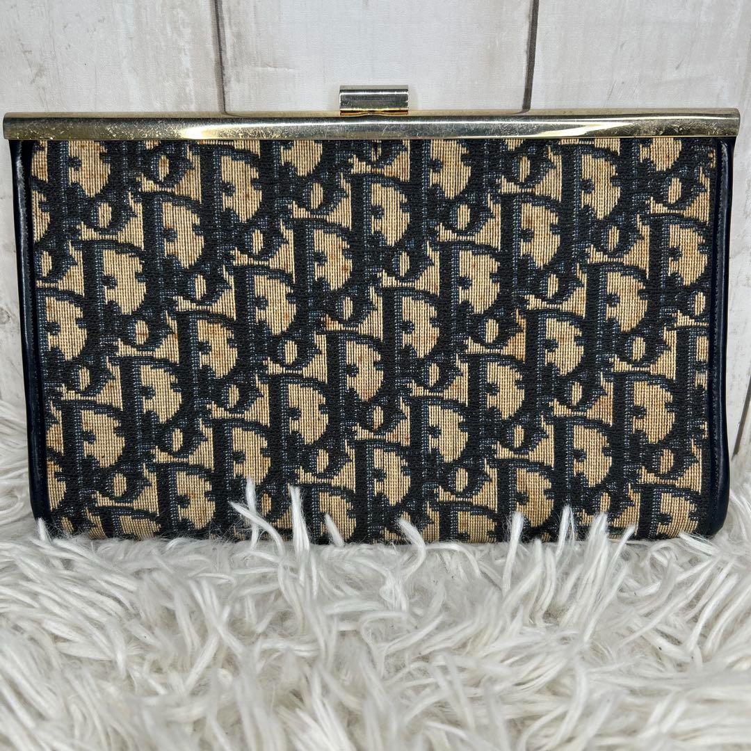 クリスチャンディオール オブリーク クラッチバッグ ジャガード　がま口