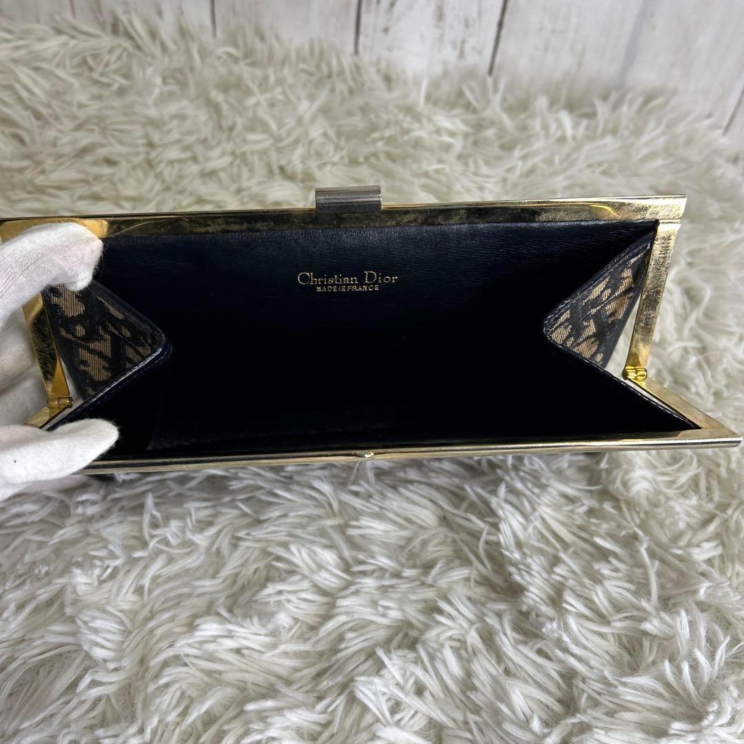 クリスチャンディオール オブリーク クラッチバッグ ジャガード　がま口