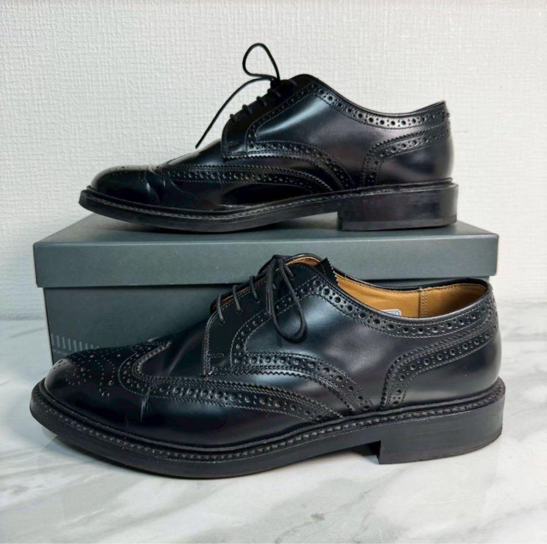 ブラックウィングチップビジネスシューズ