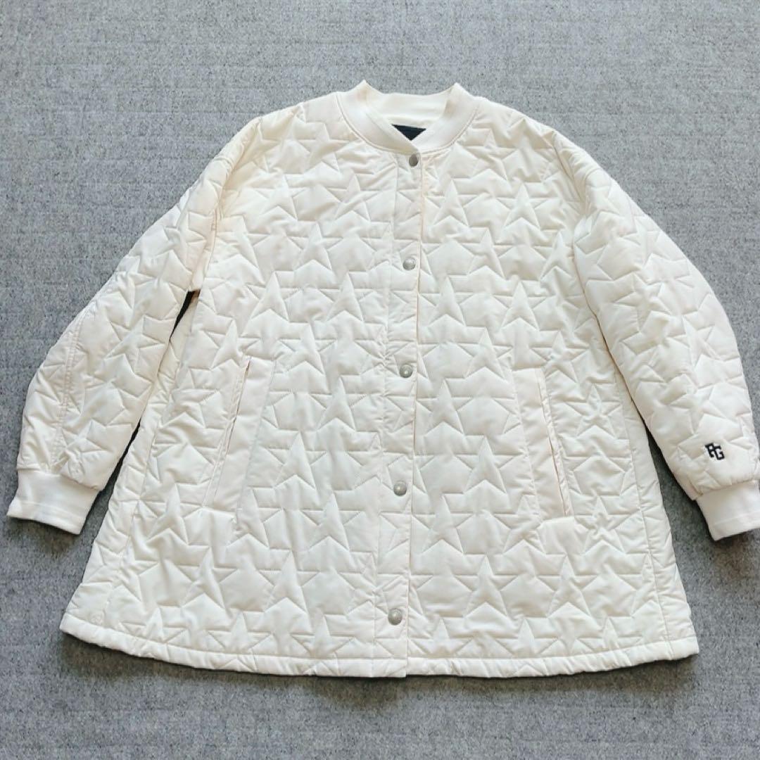 パーリーゲイツ　星柄　キルト 中綿 コート ジャケット 白　ホワイト