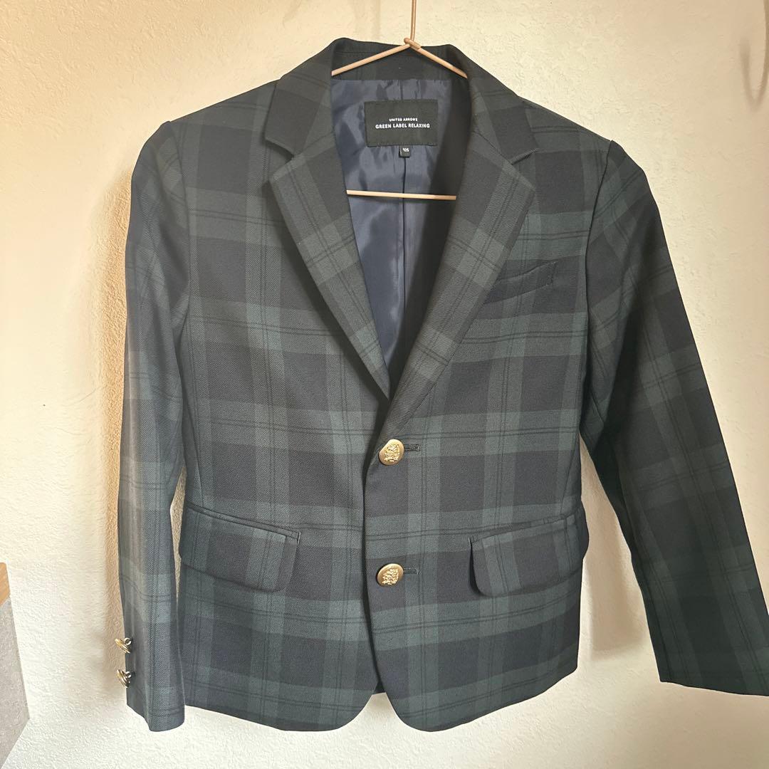 【美品】グリーンレーベル　スーツ　キッズ　チェック　入学式　フォーマル
