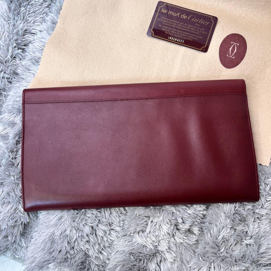 極美品✨カルティエ　クラッチバッグ　28センチ　マストライン　レザーバッグ