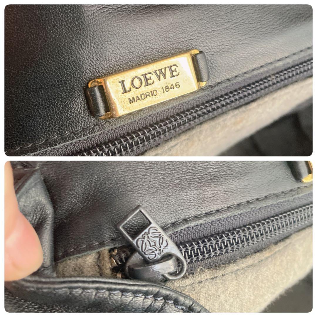希少⭐︎LOEWE ネイビー アナグラム ナッパレザー 本革 ショルダーバッグ
