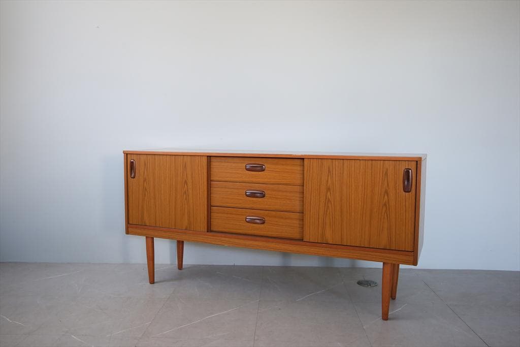 英国アンティークSCHREiBER製サイドボード/木製机テレビ台(91-241)