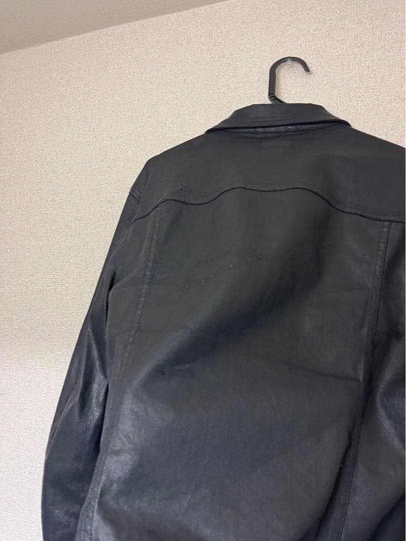 ジャケット・アウター archive black coated denim jacket