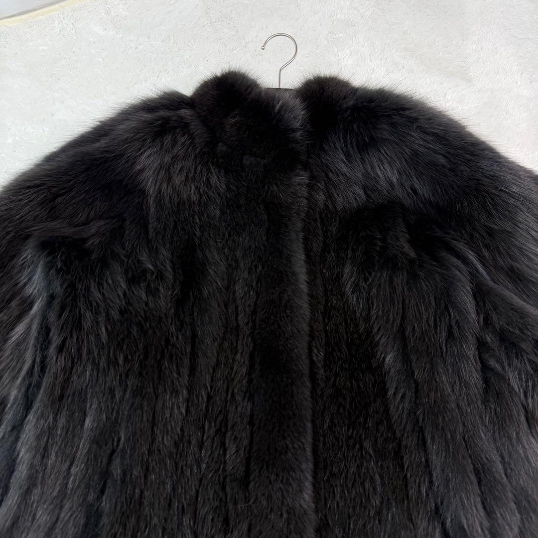 美品 サガフォックス ブルーフォックス デザイン◎ リアルファー 本毛皮 コート