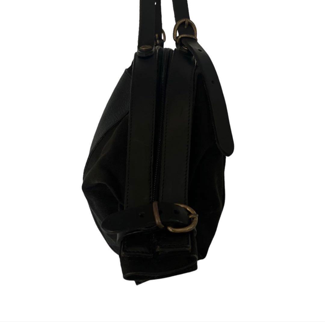 希少　イルビゾンテ　ハンドバッグ　ミニボストン　レザー　キャンバス　ブラック