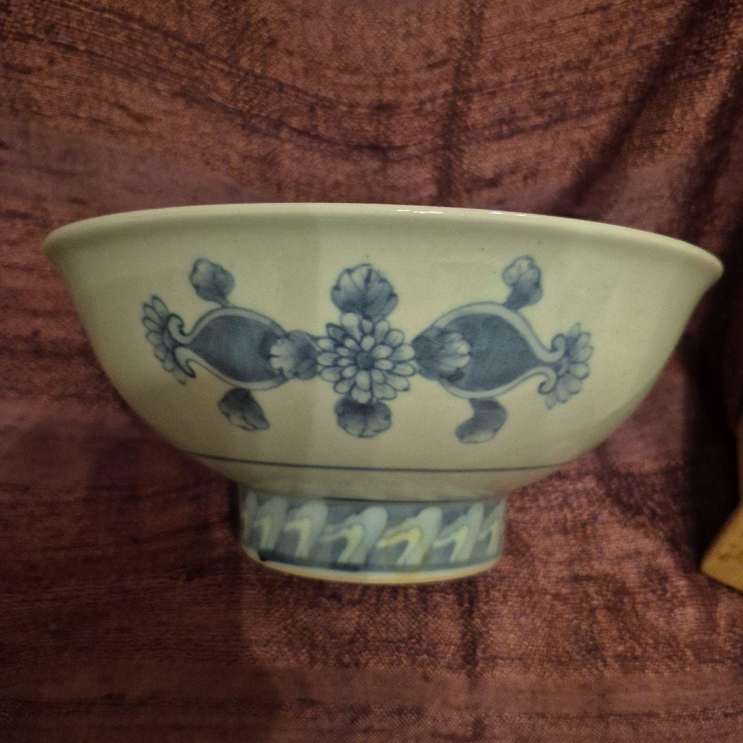 有田焼　走波　染錦菊あやめ鳥文　鉢