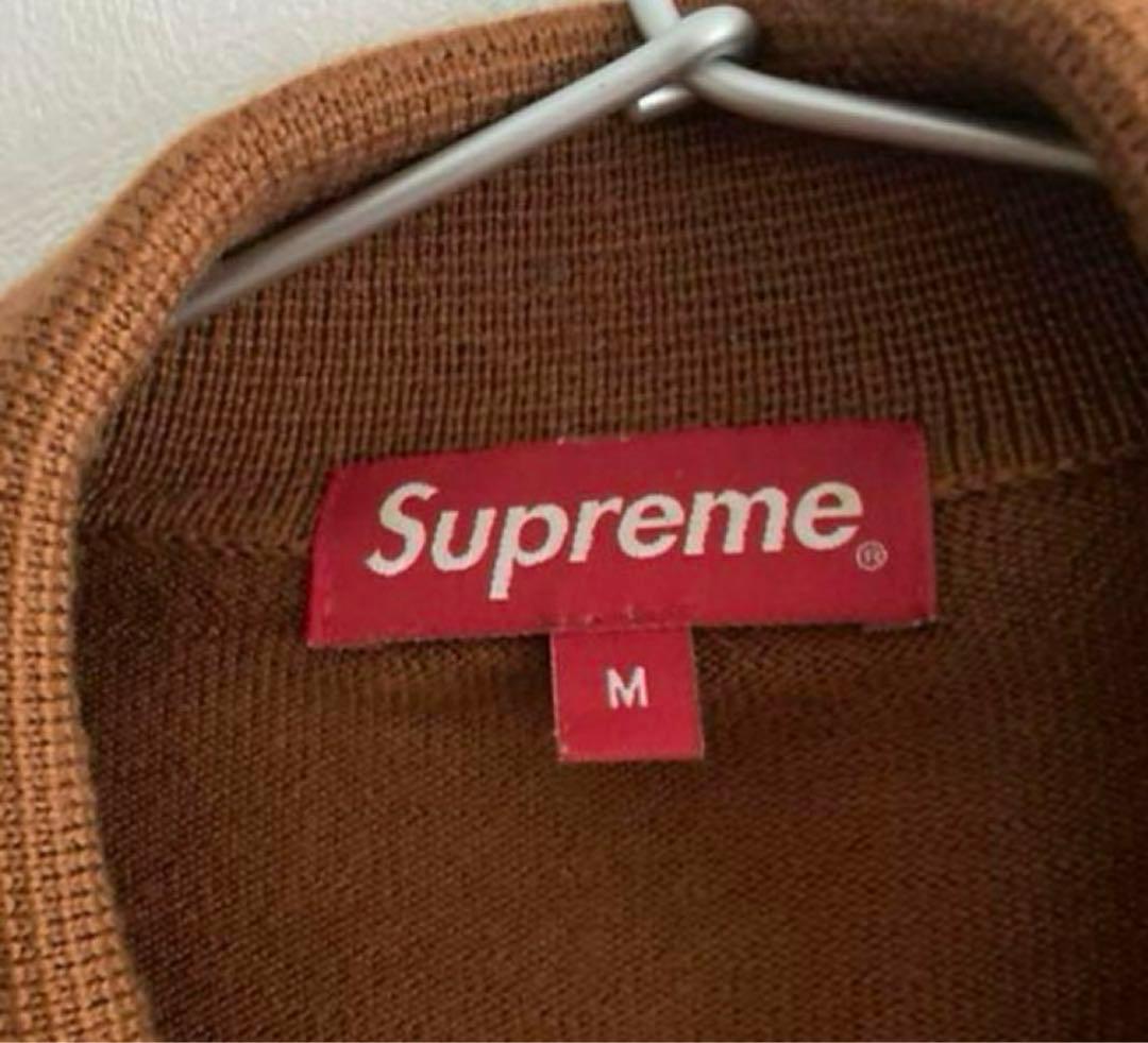 トップス supreme STRIPED POLO SWEATER (M)