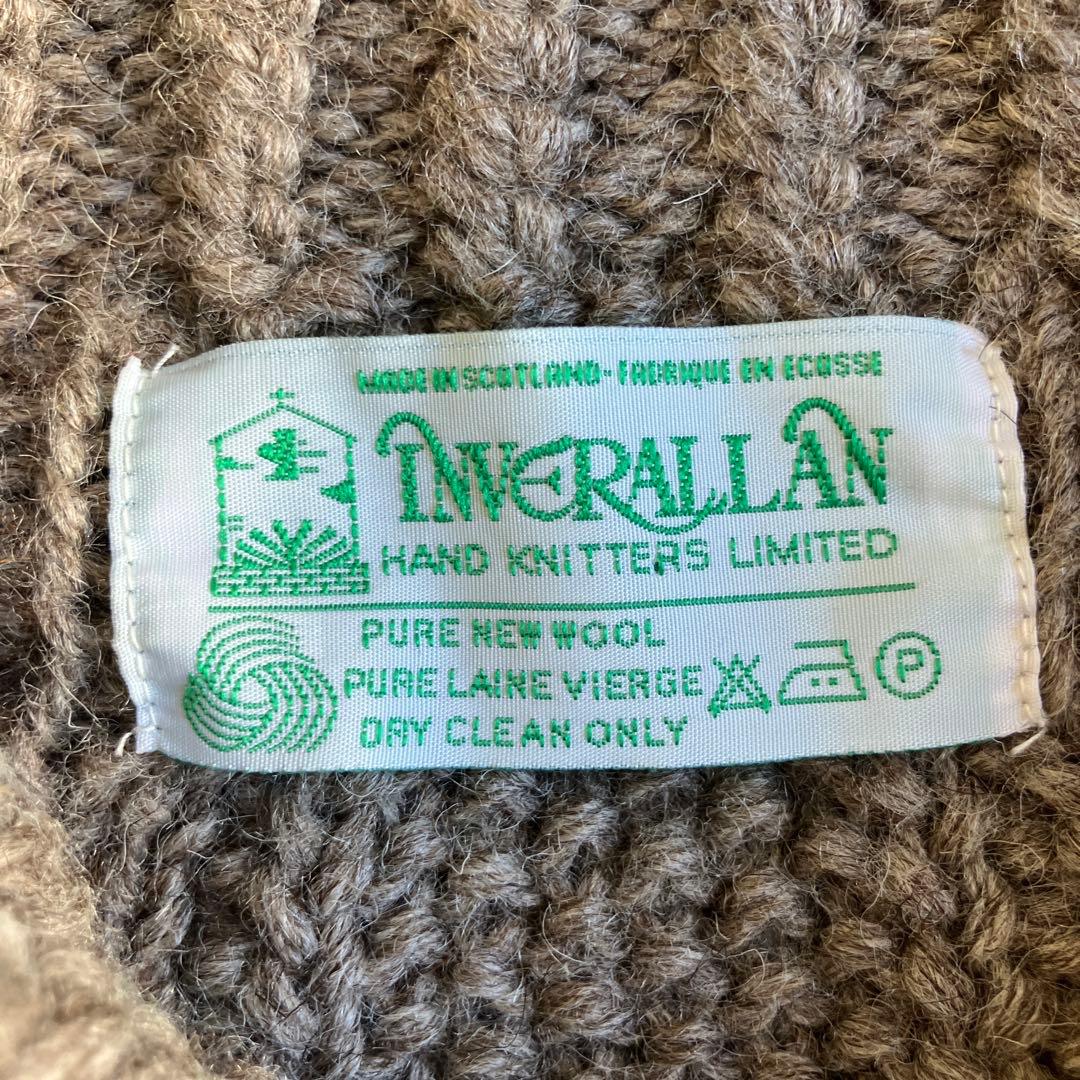 インバーアラン 3A カーディガン スコットランド製 ハンドニット