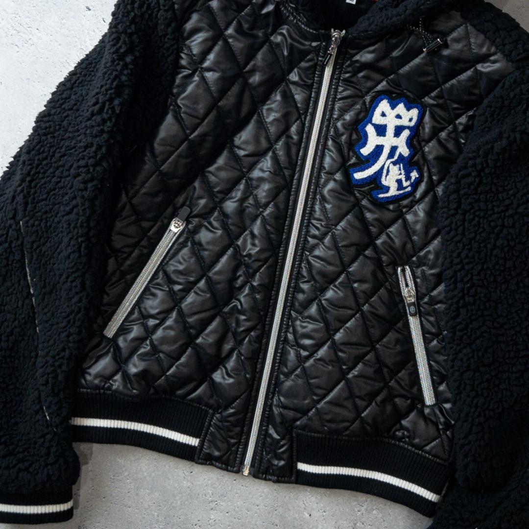 カステルバジャック キルティング ボア ジャケット ブルゾン 40 (M) 黒