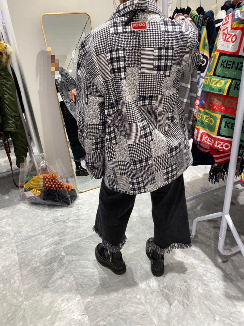 KENZO パッチワーク柄 長袖シャツ