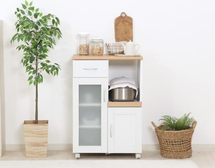 不二貿易 キッチン収納 食器棚 ホワイト スライド棚 99521 つ227