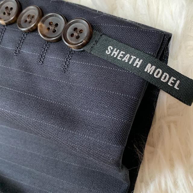 未使用タグ✨️シルク混 COMME CA MEN スーツセットアップ ストライプ